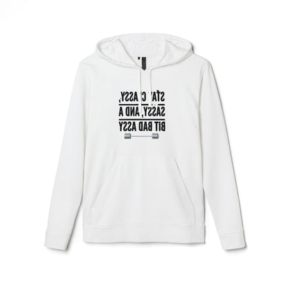 Adidas Unisex Fleece Hoodie - Motivational Fitness Sweatshirt with ‘Stay Classy’ Design