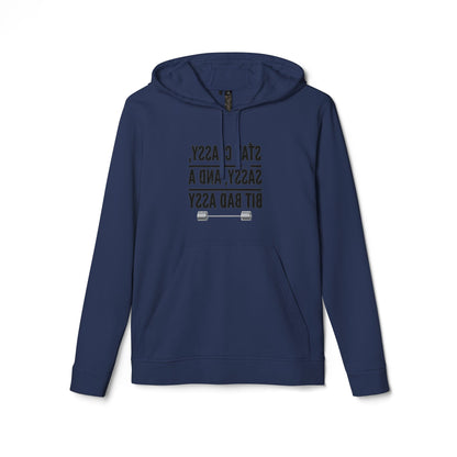 Adidas Unisex Fleece Hoodie - Motivational Fitness Sweatshirt with ‘Stay Classy’ Design